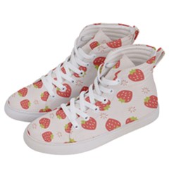 Strawberries Pattern Design Men s Hi-top Skate Sneakers by Grandong