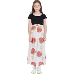 Strawberries Pattern Design Kids  Flared Maxi Skirt by Grandong