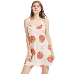 Strawberries Pattern Design Summer Frill Dress by Grandong