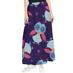 Owl Pattern Background Maxi Chiffon Skirt by Grandong