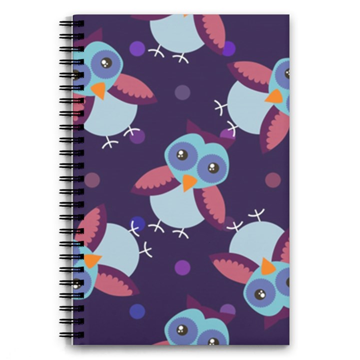 Owl Pattern Background 5.5  x 8.5  Notebook