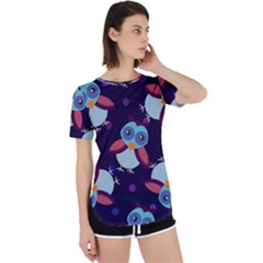 Owl Pattern Background Perpetual Short Sleeve T-shirt