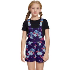 Owl Pattern Background Kids  Short Overalls by Grandong