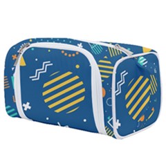 Flat Design Geometric Shapes Background Toiletries Pouch by Grandong