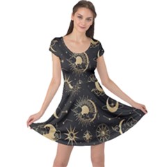 Star Colorful Christmas Abstract Art Cap Sleeve Dress by Grandong