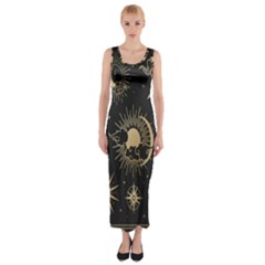 Star Colorful Christmas Abstract Art Fitted Maxi Dress