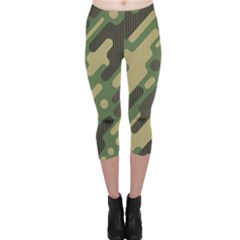 Camouflage Pattern Background Capri Leggings  by Grandong