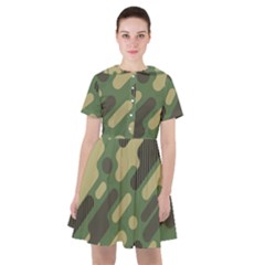 Camouflage Pattern Background Sailor Dress by Grandong