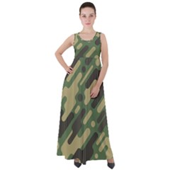 Camouflage Pattern Background Empire Waist Velour Maxi Dress by Grandong