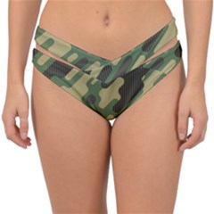 Camouflage Pattern Background Double Strap Halter Bikini Bottoms by Grandong