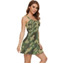 Camouflage Pattern Background Ruffle Edge Bra Cup Chiffon Mini Dress View3