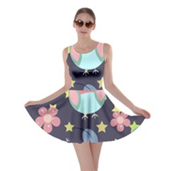 Owl Stars Pattern Background Skater Dress by Grandong