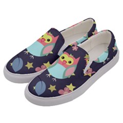 Owl Stars Pattern Background Men s Canvas Slip Ons by Grandong