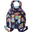 Owl Stars Pattern Background Travel Backpack View2