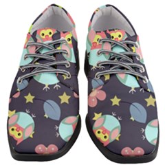 Owl Stars Pattern Background Women Heeled Oxford Shoes by Grandong