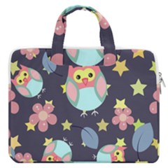 Owl Stars Pattern Background Macbook Pro 16  Double Pocket Laptop Bag  by Grandong