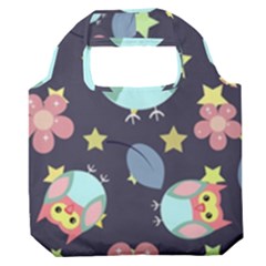 Owl Stars Pattern Background Premium Foldable Grocery Recycle Bag by Grandong