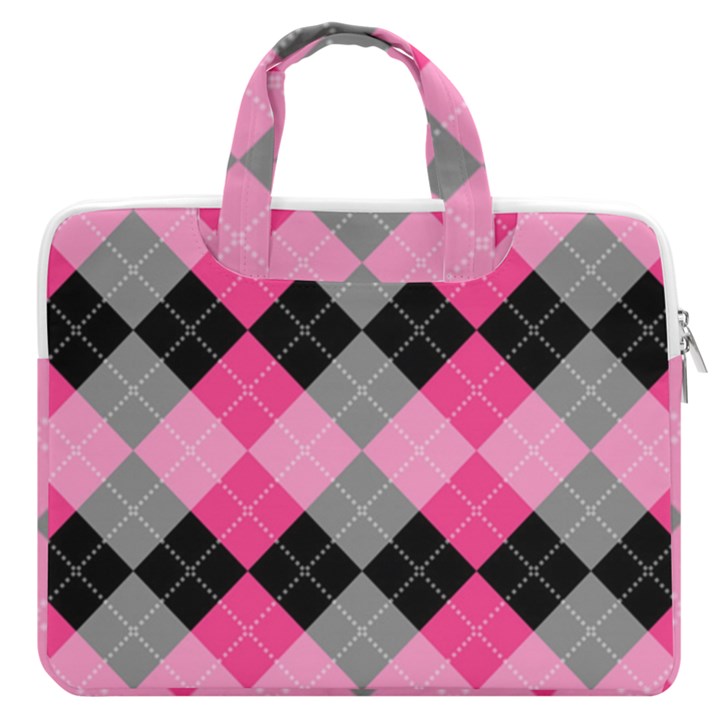 Seamless Argyle Pattern MacBook Pro 16  Double Pocket Laptop Bag 