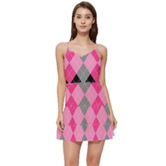 Seamless Argyle Pattern Short Frill Dress by Grandong