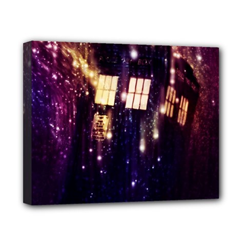 Tardis Regeneration Art Doctor Who Paint Purple Sci Fi Space Star Time Machine Canvas 10  X 8  (stretched) by Cemarart