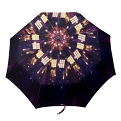 Tardis Regeneration Art Doctor Who Paint Purple Sci Fi Space Star Time Machine Folding Umbrellas by Cemarart