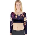 Tardis Regeneration Art Doctor Who Paint Purple Sci Fi Space Star Time Machine Long Sleeve Crop Top View1