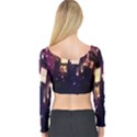 Tardis Regeneration Art Doctor Who Paint Purple Sci Fi Space Star Time Machine Long Sleeve Crop Top View2