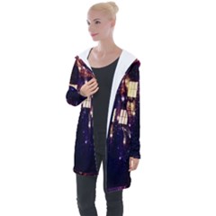 Tardis Regeneration Art Doctor Who Paint Purple Sci Fi Space Star Time Machine Longline Hooded Cardigan by Cemarart