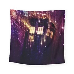 Tardis Regeneration Art Doctor Who Paint Purple Sci Fi Space Star Time Machine Square Tapestry (small) by Cemarart