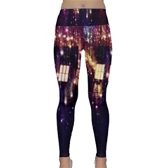 Tardis Regeneration Art Doctor Who Paint Purple Sci Fi Space Star Time Machine Lightweight Velour Classic Yoga Leggings by Cemarart