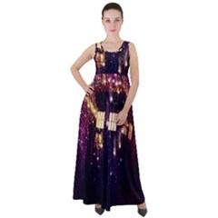 Tardis Regeneration Art Doctor Who Paint Purple Sci Fi Space Star Time Machine Empire Waist Velour Maxi Dress by Cemarart