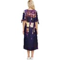 Tardis Regeneration Art Doctor Who Paint Purple Sci Fi Space Star Time Machine Bow Sleeve Chiffon Midi Dress View4