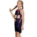 Tardis Regeneration Art Doctor Who Paint Purple Sci Fi Space Star Time Machine Kids  Halter Collar Waist Tie Chiffon Dress View2