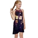 Tardis Regeneration Art Doctor Who Paint Purple Sci Fi Space Star Time Machine Kids  Halter Collar Waist Tie Chiffon Dress View3