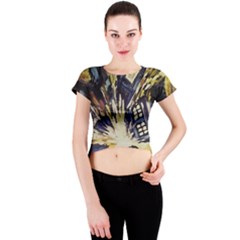 Tardis Doctor Who Pattern Crew Neck Crop Top by Cemarart