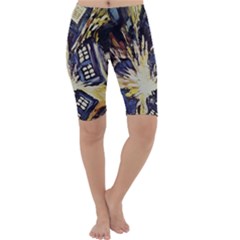 Tardis Doctor Who Pattern Cropped Leggings  by Cemarart