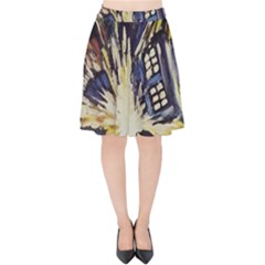 Tardis Doctor Who Pattern Velvet High Waist Skirt by Cemarart