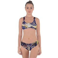 Tardis Doctor Who Pattern Criss Cross Bikini Set by Cemarart