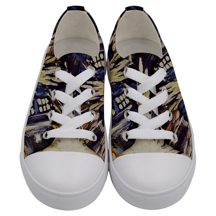 Tardis Doctor Who Pattern Kids  Low Top Canvas Sneakers