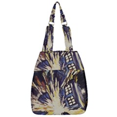 Tardis Doctor Who Pattern Center Zip Backpack by Cemarart