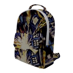 Tardis Doctor Who Pattern Flap Pocket Backpack (large) by Cemarart