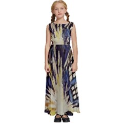 Tardis Doctor Who Pattern Kids  Satin Sleeveless Maxi Dress by Cemarart