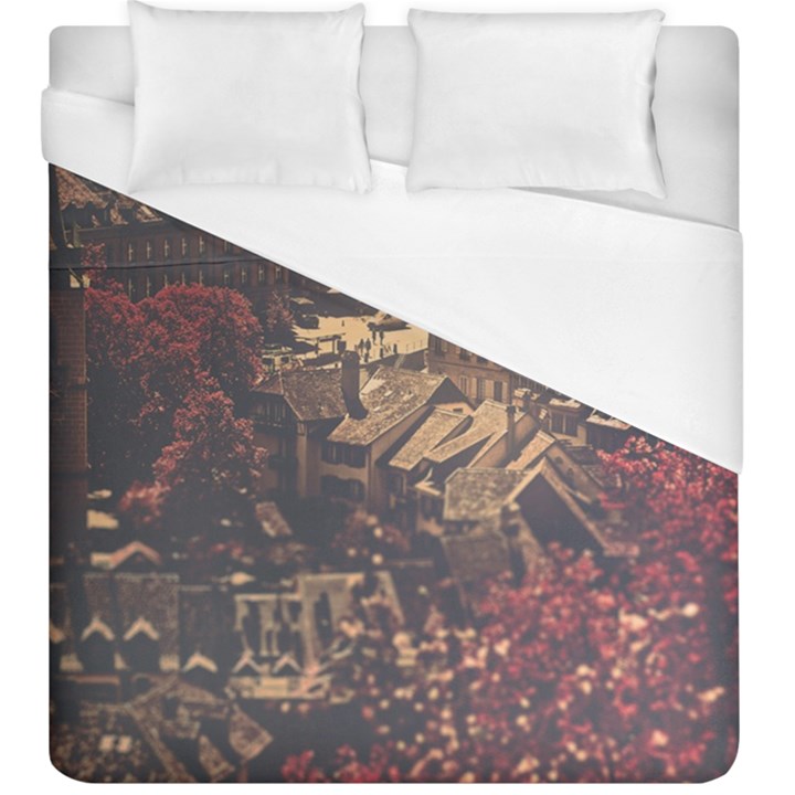 Vintage Cityscape City Retro Old Duvet Cover (King Size)