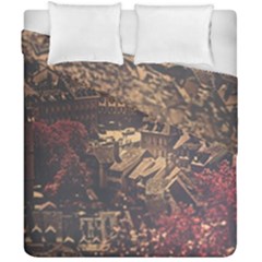 Vintage Cityscape City Retro Old Duvet Cover Double Side (california King Size) by Cemarart