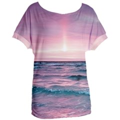 Sunset Ocean Beach Catcher Dream Evening Night Sunset Women s Oversized T-shirt by Cemarart