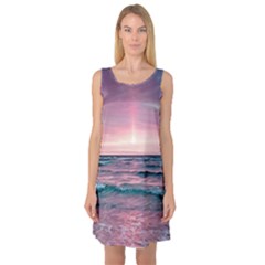 Sunset Ocean Beach Catcher Dream Evening Night Sunset Sleeveless Satin Nightdress by Cemarart