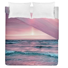 Sunset Ocean Beach Catcher Dream Evening Night Sunset Duvet Cover Double Side (queen Size) by Cemarart