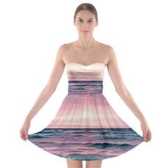 Sunset Ocean Beach Catcher Dream Evening Night Sunset Strapless Bra Top Dress by Cemarart