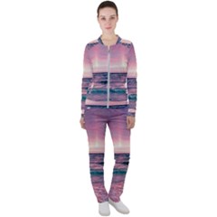 Sunset Ocean Beach Catcher Dream Evening Night Sunset Casual Jacket And Pants Set by Cemarart