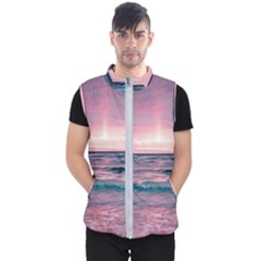 Sunset Ocean Beach Catcher Dream Evening Night Sunset Men s Puffer Vest by Cemarart